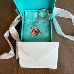 Tiffany & Co. Sterling RTT Love Dangle key Ring